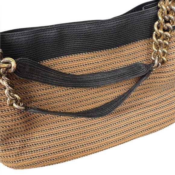 Eric Javits Gold-Tone Raffia Straw Tote Handbag - Picture 5 of 13